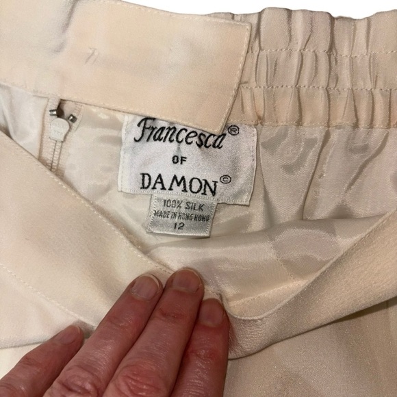 Francesca of Damon Women's Size 12 Vintage Wide Legged Pants 100% Silk High Rise - Picture 5 of 5